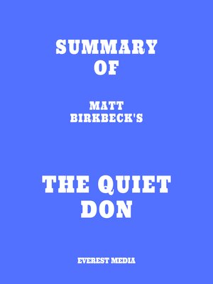 cover image of Summary of Matt Birkbeck's the Quiet Don